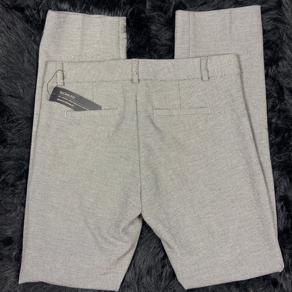 Banana Republic “Sloan” Black and White Low Rise Stretch Straight Dress Pants - Picture 4 of 9